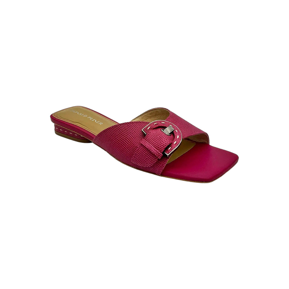 Donald Pliner Women's Tracie Slip-on Slide Leather Heeled Sandal Mgnta - Medium